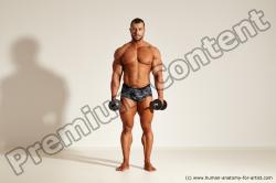 Underwear Gymnastic poses Man White Standing poses - ALL Muscular Short Brown Standing poses - simple Dynamic poses Academic